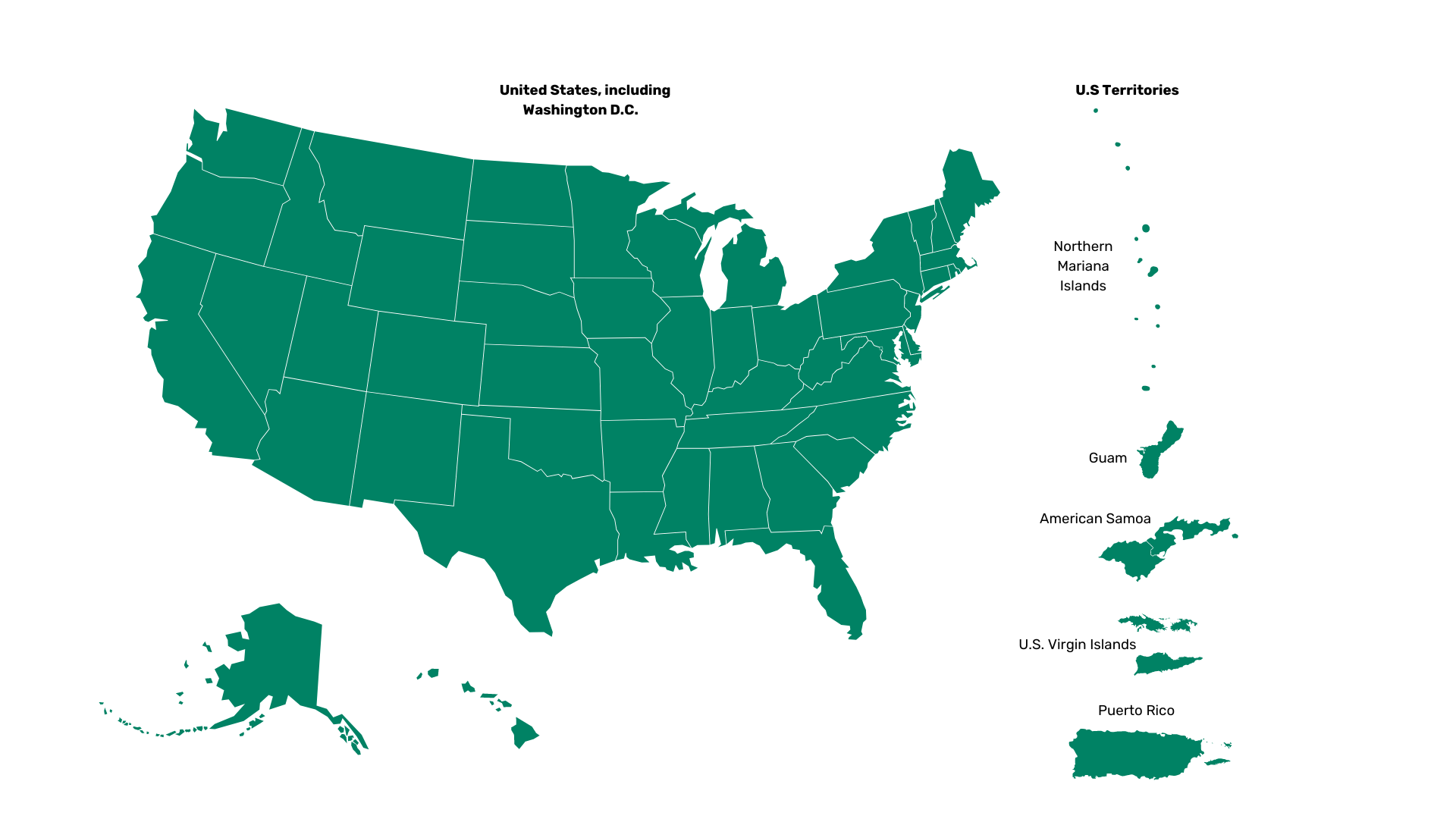 U.S. map with territories