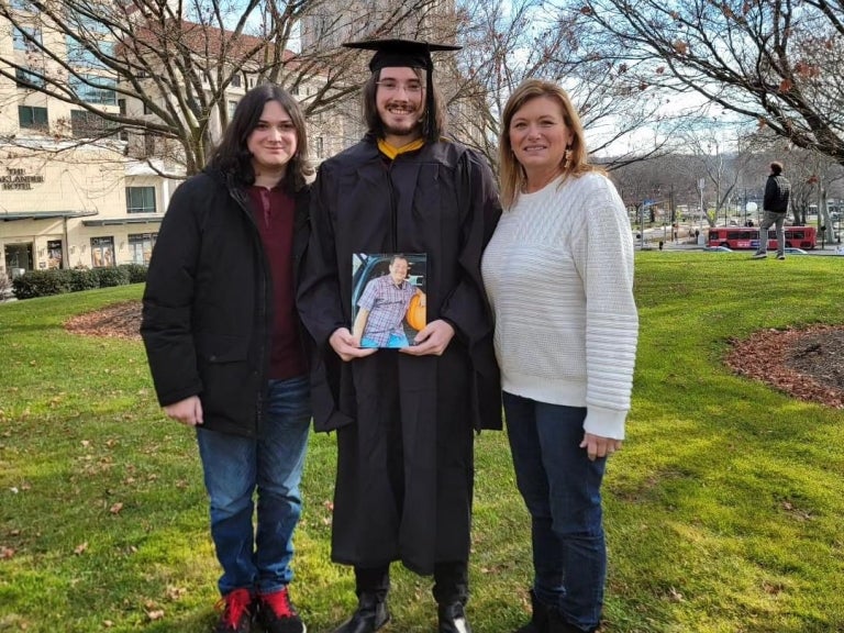 Jordan Hilsman at his Pitt graduation