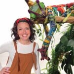 Katlyn Kohne and chameleon puppet, Cai, team up to teach children about emotions.