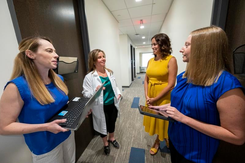 University of Pittsburgh Doctor of Medical Science students talking together